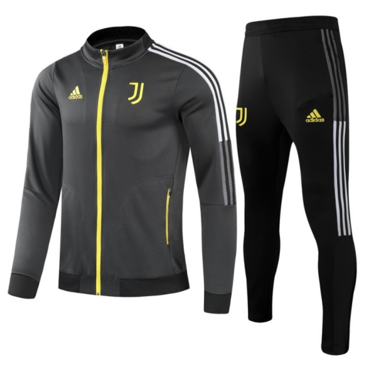 2021/22 Juventus Black Yellow Training Kits Jacket with Pants